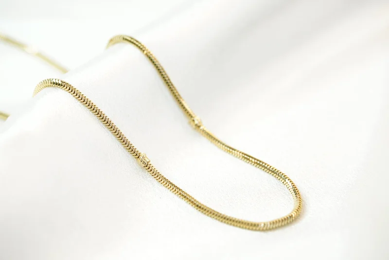 Modern Gold Necklace for Women-14k Cable Necklace with Heart Lock