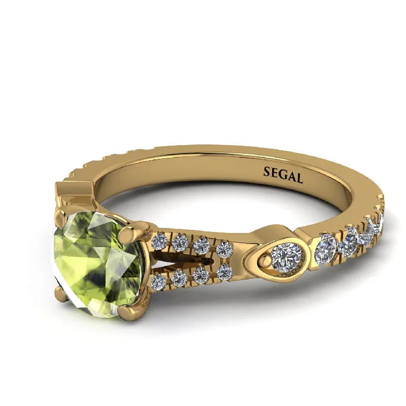 Birthstone Ring for Custom Jewelry-Vintage Peridot Engaement Ring - Arya No. 701