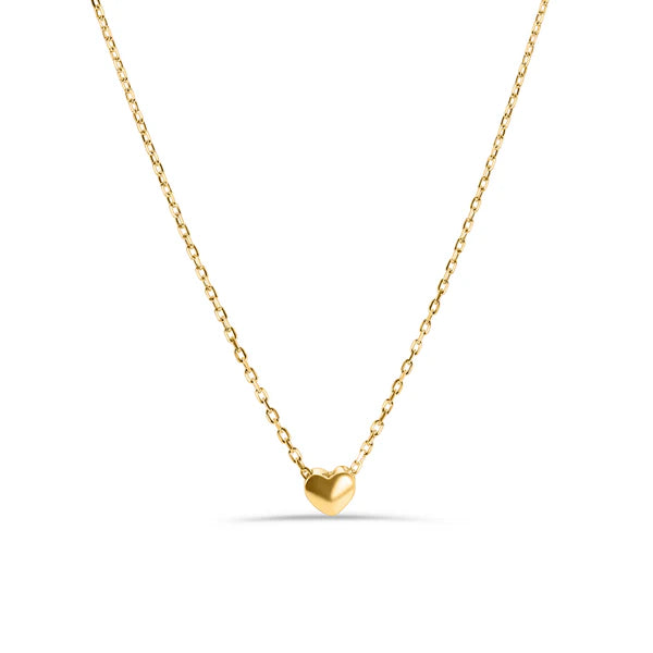 Unique Statement Necklace for Bold Fashion-Gold Plated 925 Sterling Silver Small Heart Necklace