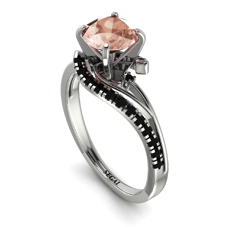 Personalized Birthstone Ring for Brides-Twist Shank Morganite Engagement Ring - Maria No. 909