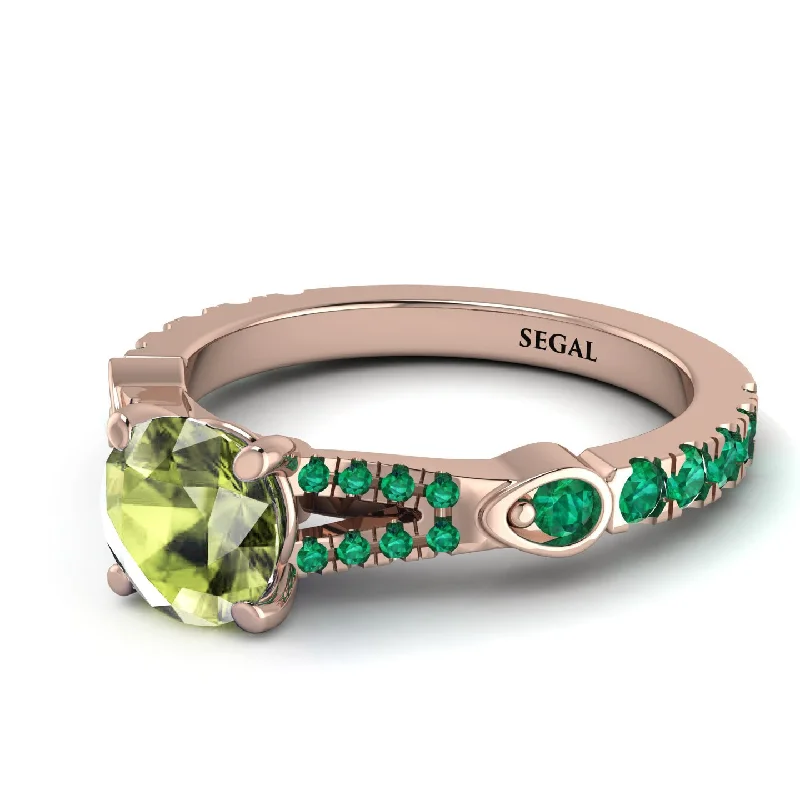 Custom Silver Ring for Customization-Vintage Peridot Engaement Ring - Arya No. 705