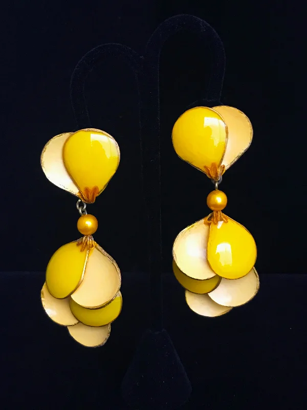 Stunning Earrings for Evening Events-Dangling Petal Earrings