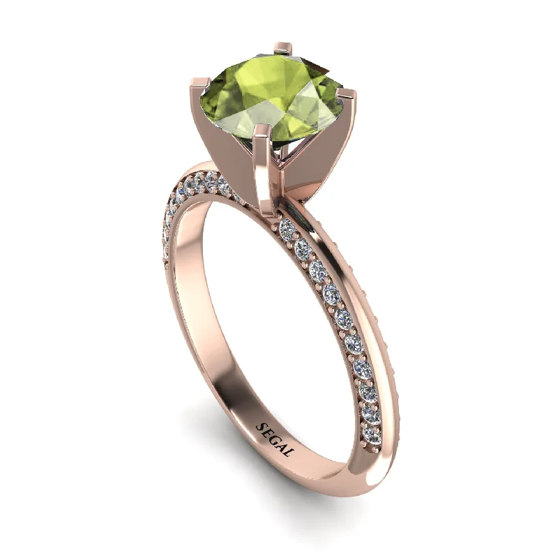 Unique Gold Ring for Fashionistas-Classic Peridot Ring With A Twist - Leilani No. 702