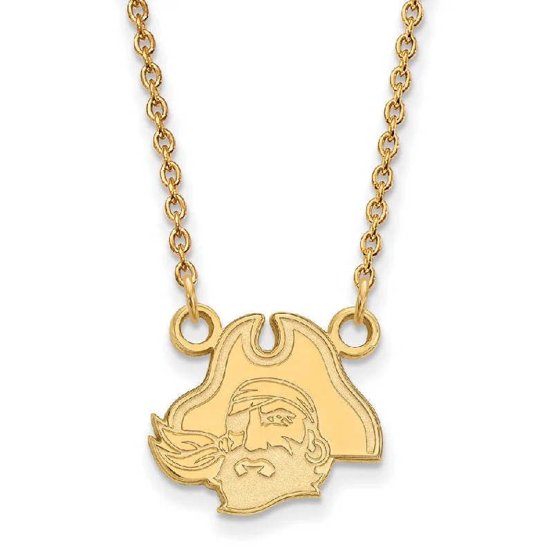 Elegant Chain Necklace for Casual Style-10k Yellow Gold East Carolina U Small Pendant Necklace