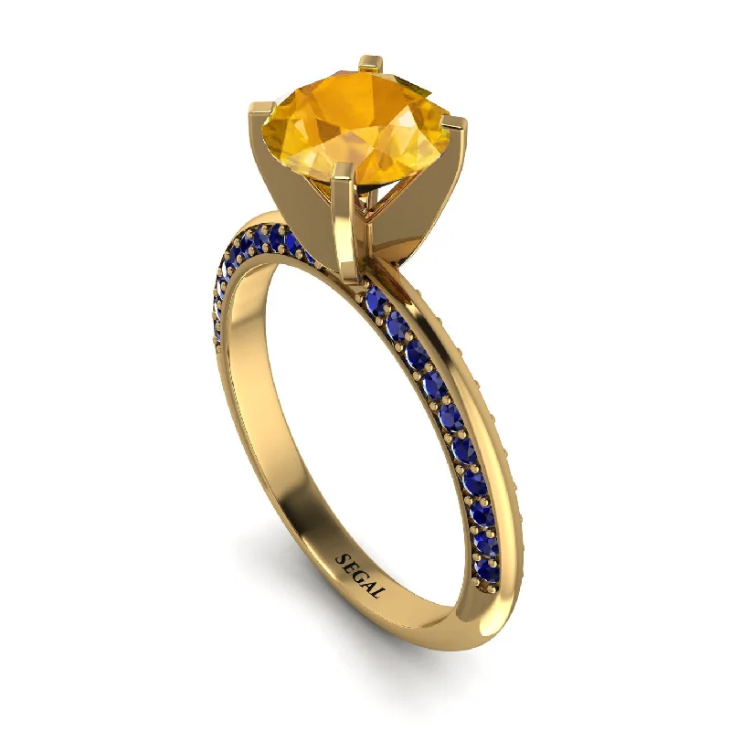 Simple Engagement Ring for Elegant Look-Classic Yellow Diamond Ring With A Twist - Leilani No. 1013