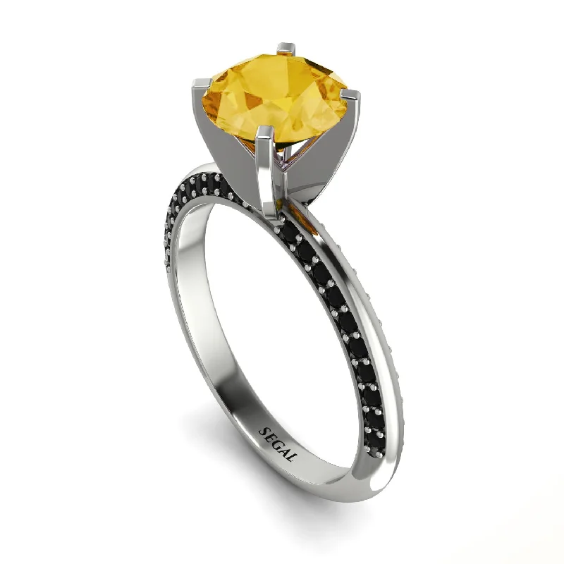 Simple Gemstone Ring for Fashion-Classic Citrine Ring With A Twist - Leilani No. 609