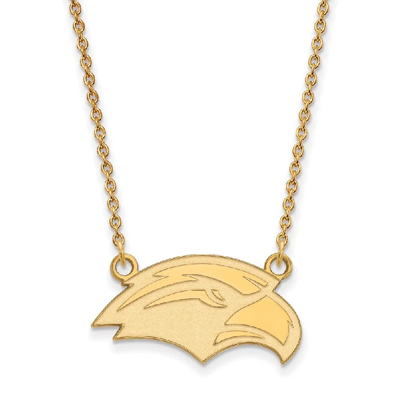 Large Statement Necklace for Occasions-10k Yellow Gold Southern Miss Small Pendant Necklace