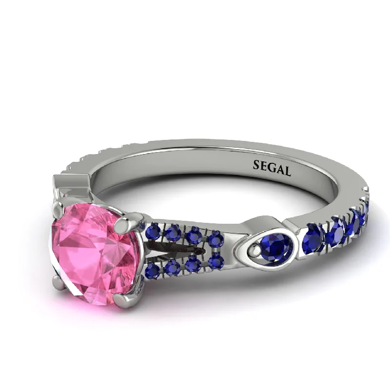 Classic Engagement Ring for Women-Vintage Pink Moissanite Engaement Ring - Arya No. 815