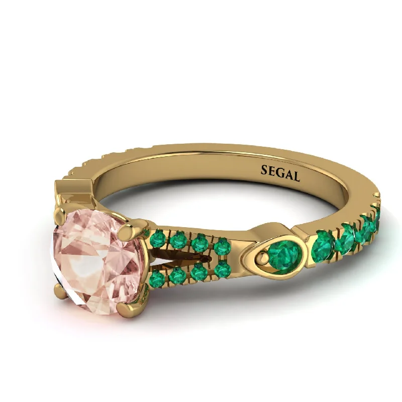 Personalized Gemstone Ring for Gifts-Vintage Morganite Engaement Ring - Arya No. 904