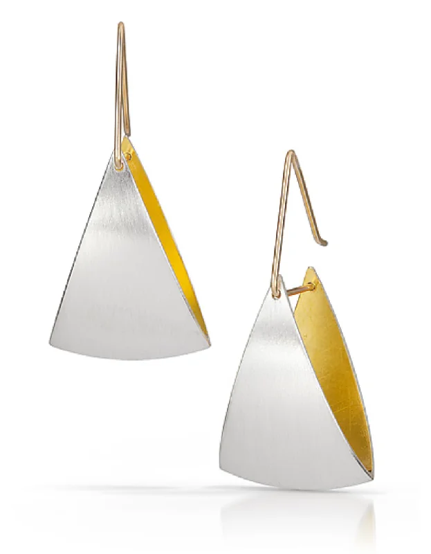 Round Earrings for Every Occasion-Small Spinnaker Earrings with 22k Gold and Sterling Silver Bi-metal