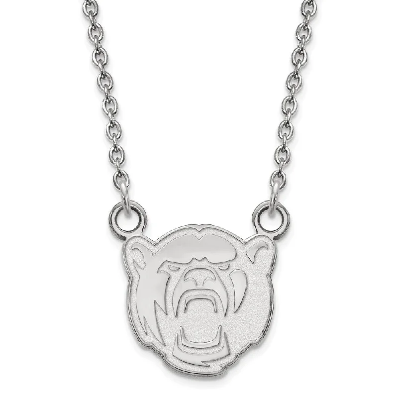 Beautiful Gold Necklace for Gifts-10k White Gold Baylor U Small Pendant Necklace