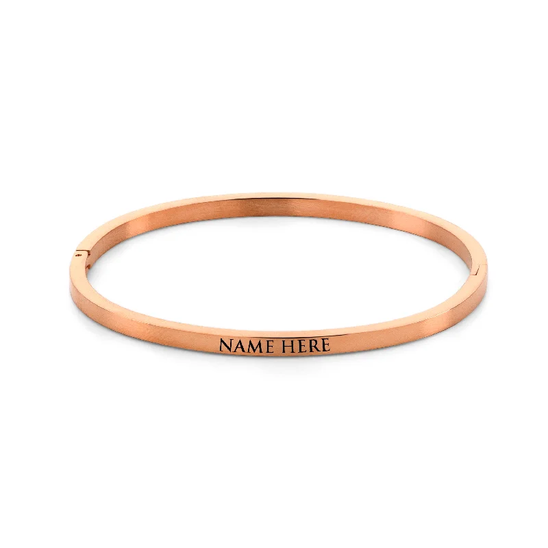 Simple and Elegant Bangles for Women-Name bangle rosé gold