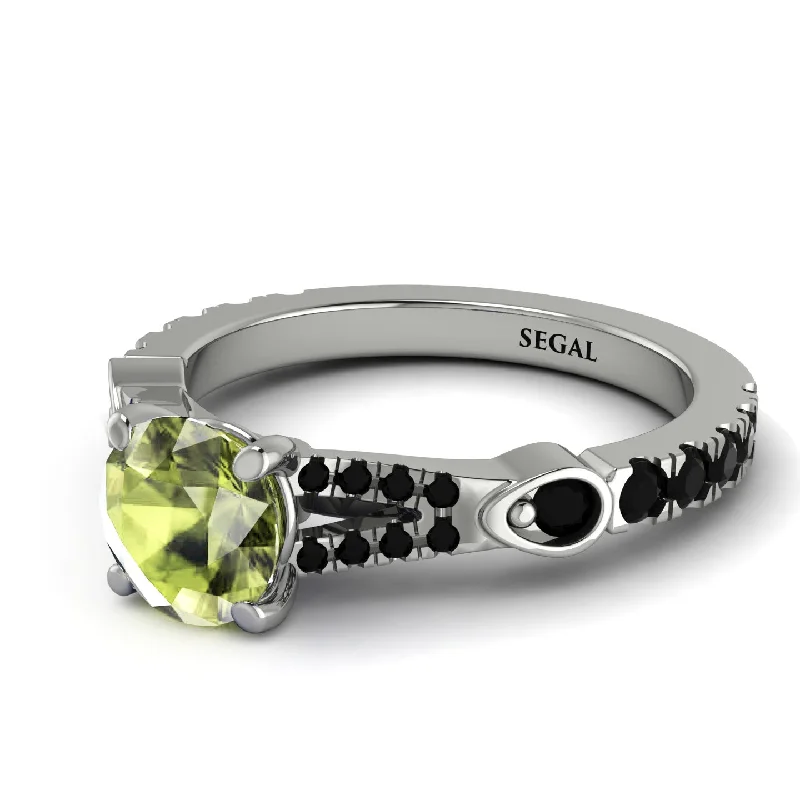 Elegant Wedding Band for Women-Vintage Peridot Engaement Ring - Arya No. 709