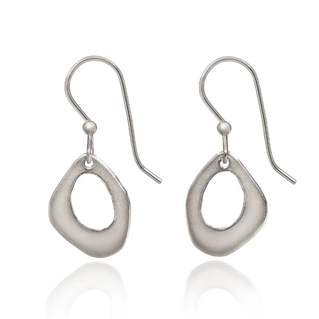 Unique Gem Earrings for Trendsetters-Silver Forest Earrings Open Organic Shape Drop