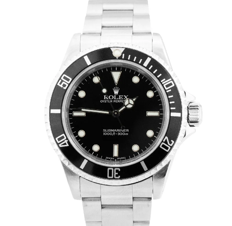 Best Watches for Hiking and Outdoor Adventures-Rolex Submariner No-Date Stainless Steel 40mm Black Oyster LUME Watch 14060