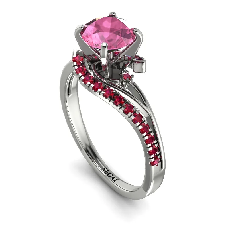 Customizable Promise Ring-Twist Shank Pink Moissanite Engagement Ring - Maria No. 812