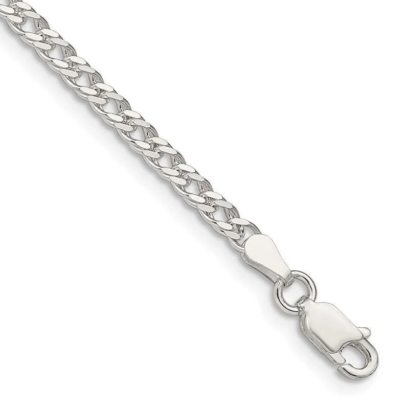 Trendy Charm Bracelets for Young Women-Sterling Silver 3.3mm Rambo Chain Bracelet