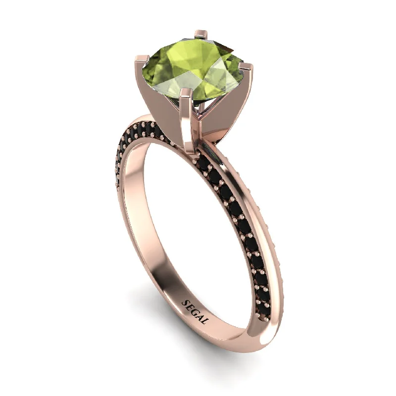 Elegant Vintage Wedding Band-Classic Peridot Ring With A Twist - Leilani No. 708