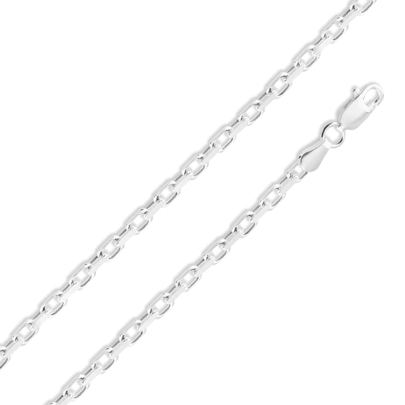 Rose Gold Chain Necklace for Style-Silver 925 Diamond Cut Forzatina Link 180 Chain 5.5mm