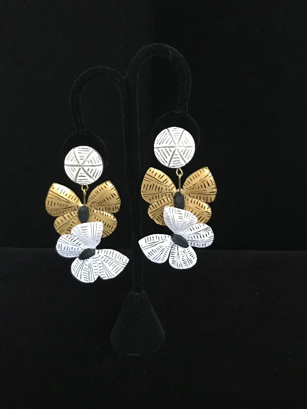 Elegant Long Earrings for Weddings-French Resin Butterfly Dangle Earrings