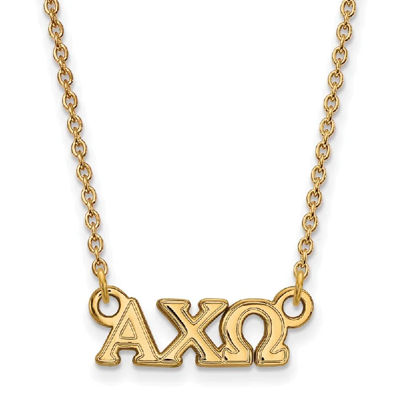 Elegant Silver Necklace for Formal Occasions-14K Plated Silver Alpha Chi Omega XS (Tiny) Necklace