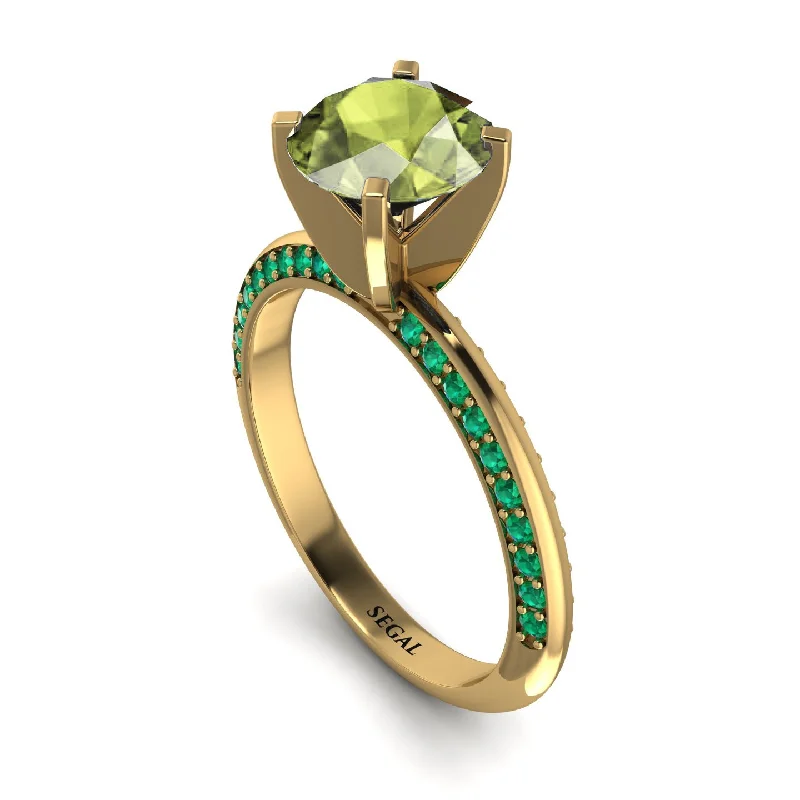 Custom Silver Ring for Special Gifts-Classic Peridot Ring With A Twist - Leilani No. 704