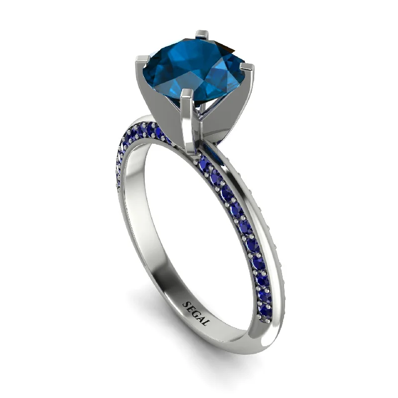 Designer Wedding Ring Set for Couples-Classic Blue Topaz Ring With A Twist - Leilani No. 515