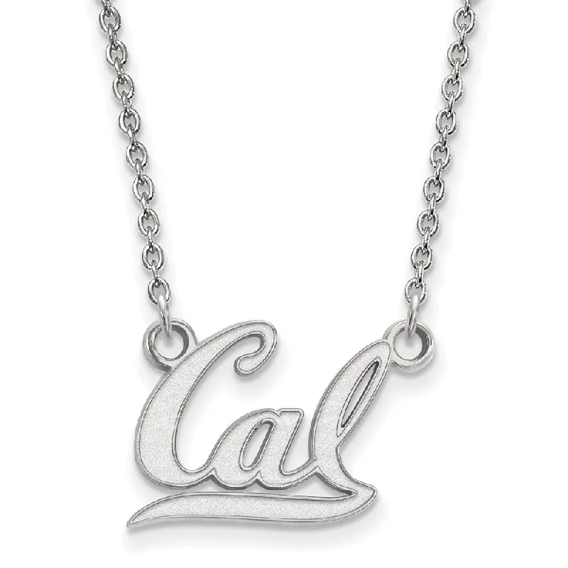 Elegant Pendant Necklace for Weddings-14k White Gold California Berkeley Small 'Cal' Pendant Necklace