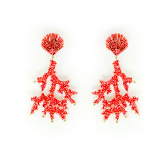 Cute Earrings for Everyday Wear-Trovelore - Finger Coral Earrings