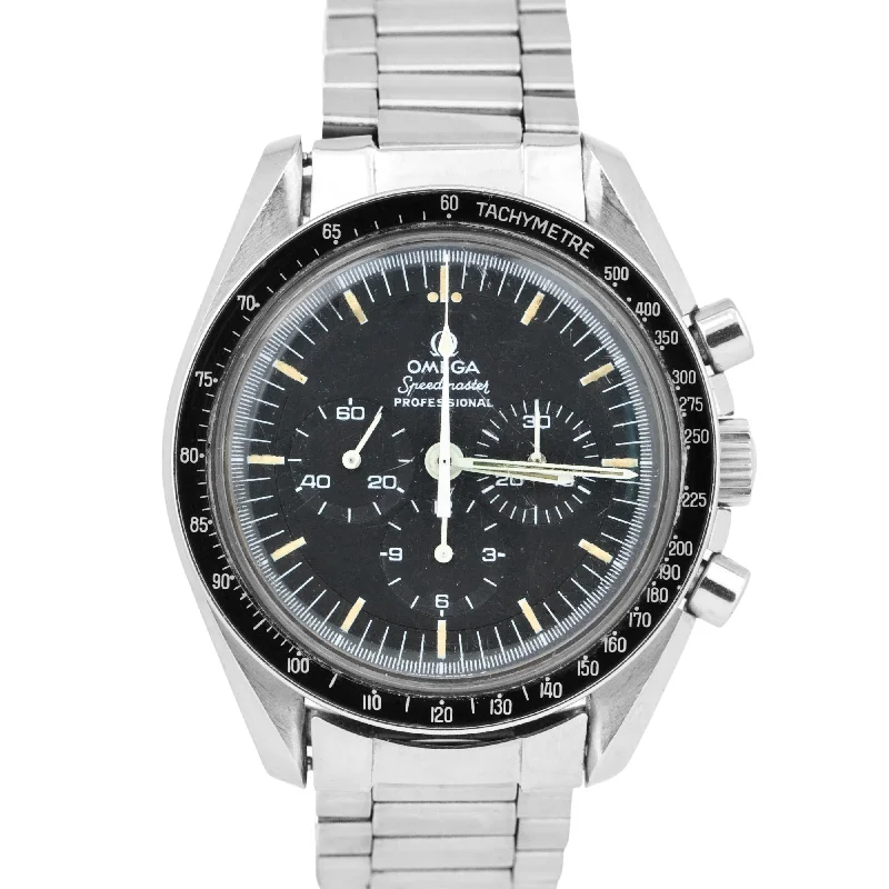 Sports Watches for Outdoor Activities-Omega Speedmaster Professional STRAIGHT WRITING 42mm Steel Moon Watch 145.022