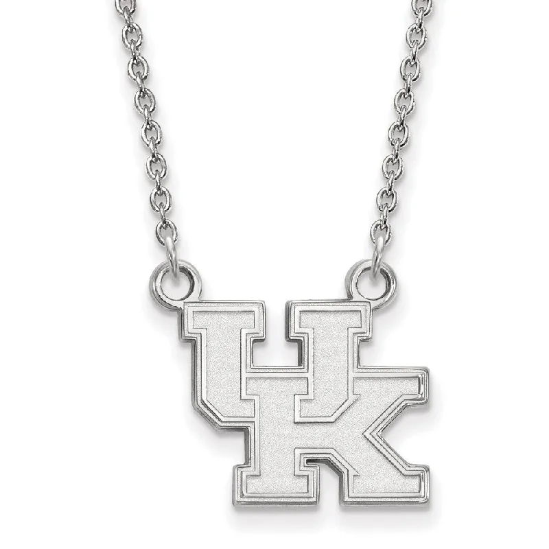 Chunky Necklace for Daytime Look-10k White Gold U of Kentucky Small UK Pendant Necklace