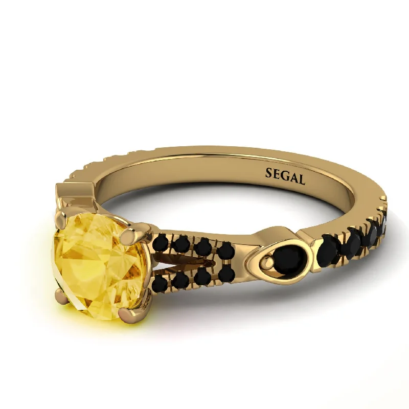 Luxury Ring for Elegant Fashion-Vintage Citrine Engaement Ring - Arya No. 607