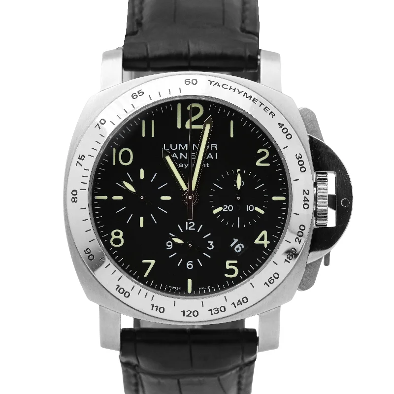 Eco-Friendly Watches with Wooden Straps-Panerai PAM 196 Luminor Daylight Chronograph Automatic Date 44mm PAM00196 B+P