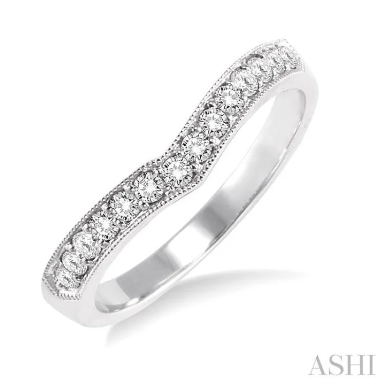 Elegant Gemstone Ring for Special Events-1/3 Ctw Diamond Matching Wedding Band in 14K White Gold