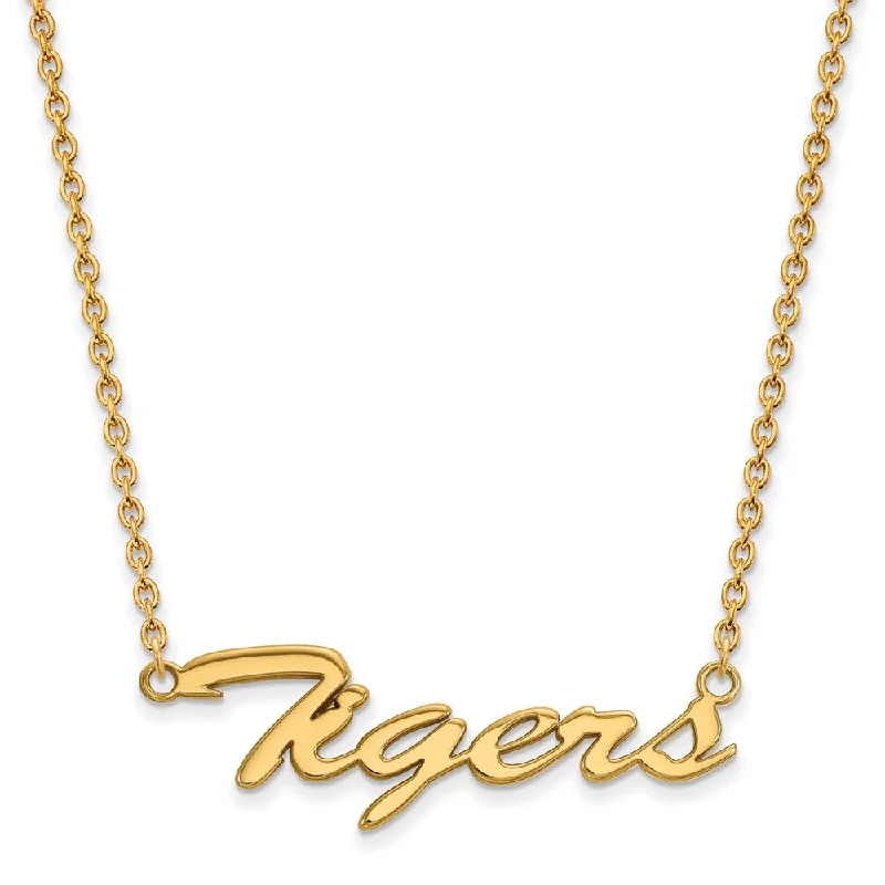 Gold and Silver Necklace for Casual Looks-14k Gold Plated Silver Clemson U Necklace