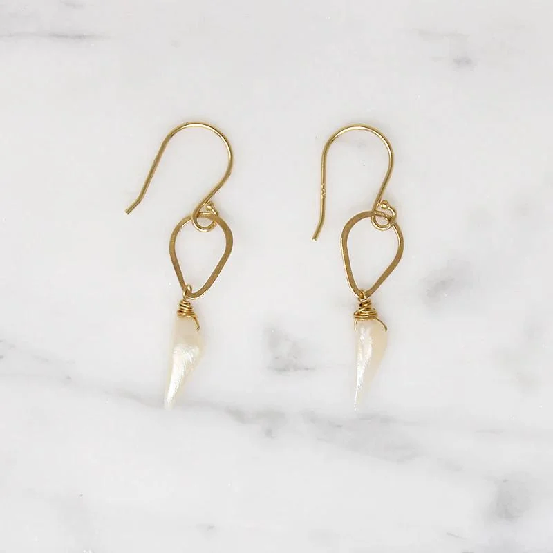 Handmade Earrings for Casual Style-American River Pearl on Handmade Gold Detail Earrings by brunet