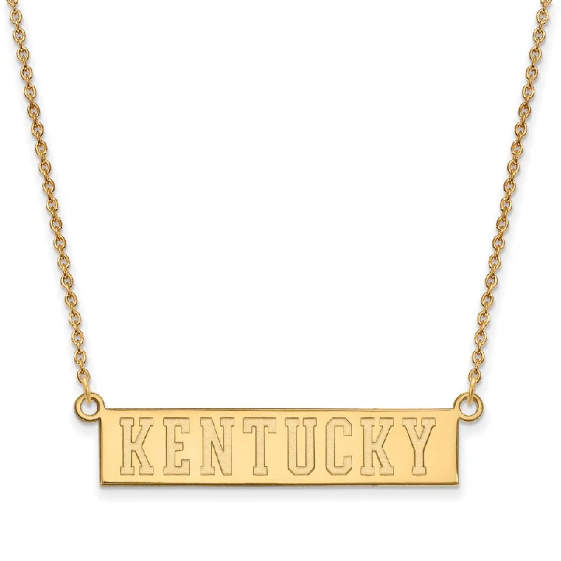 Gold Necklace with Charm for Fashion-14k Gold Plated Silver U of Kentucky Small Pendant Necklace