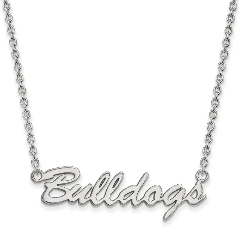 Stylish Necklace for Daily Wear-Sterling Silver U of Georgia Pendant Necklace