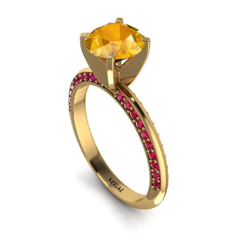 Fashionable Stackable Rings for Women-Classic Yellow Diamond Ring With A Twist - Leilani No. 1010