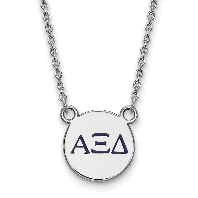 Dazzling Necklace for Special Events-Sterling Silver Alpha Xi Delta XS (Tiny) Enamel Necklace