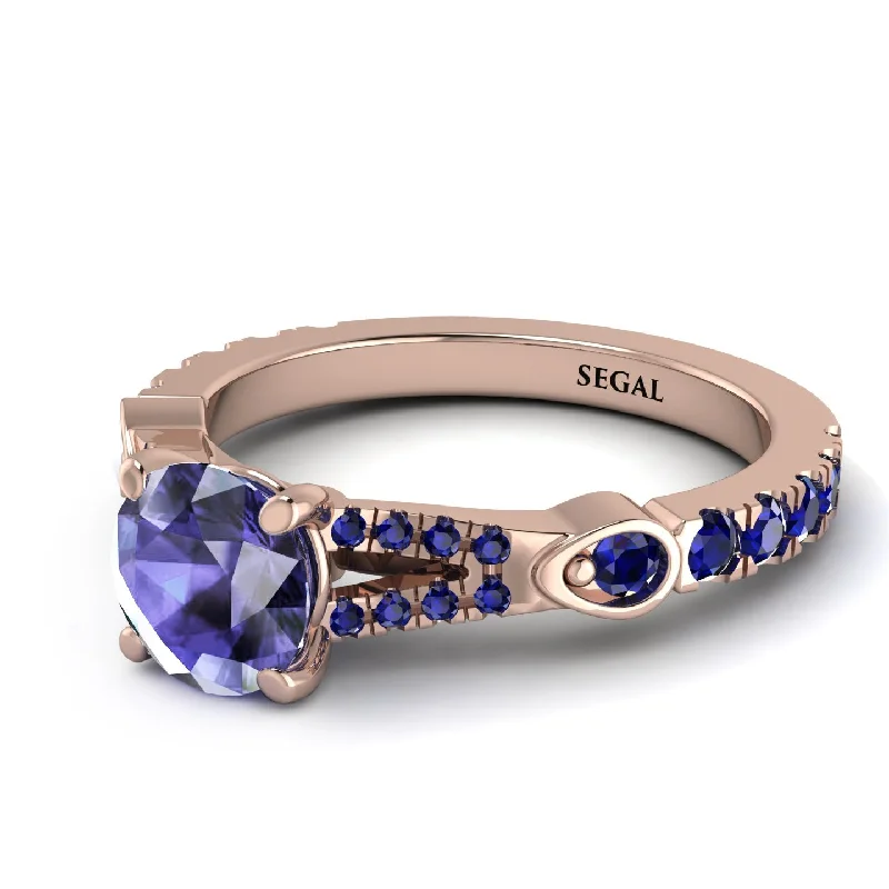 Bold Gemstone Ring for Statement Look-Vintage Tanzanite Engaement Ring - Arya No. 214