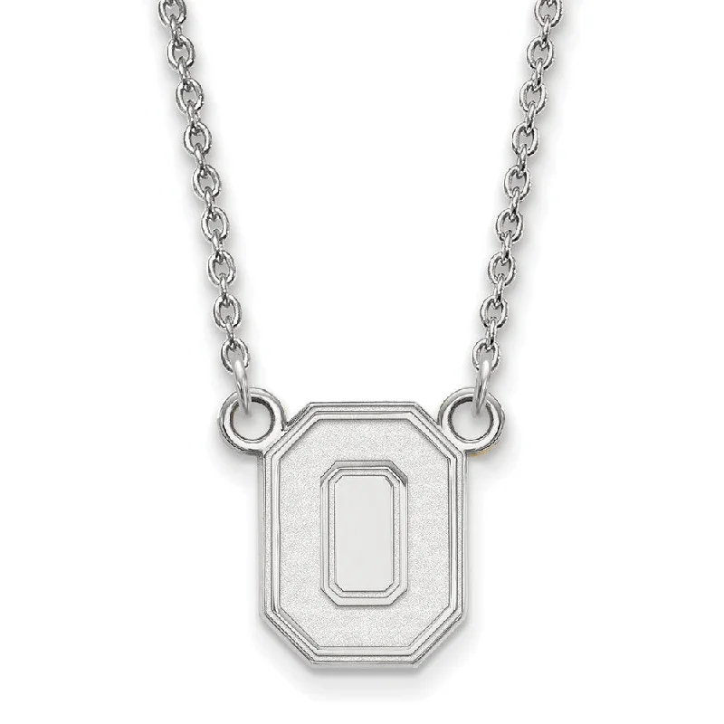 Silver Beaded Necklace for Fashion-Sterling Silver Ohio State Small Pendant Necklace