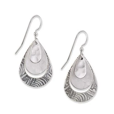 Chic Gold Earrings for Women-Silver Forest Earrings Silver Triple Layer Teardrops