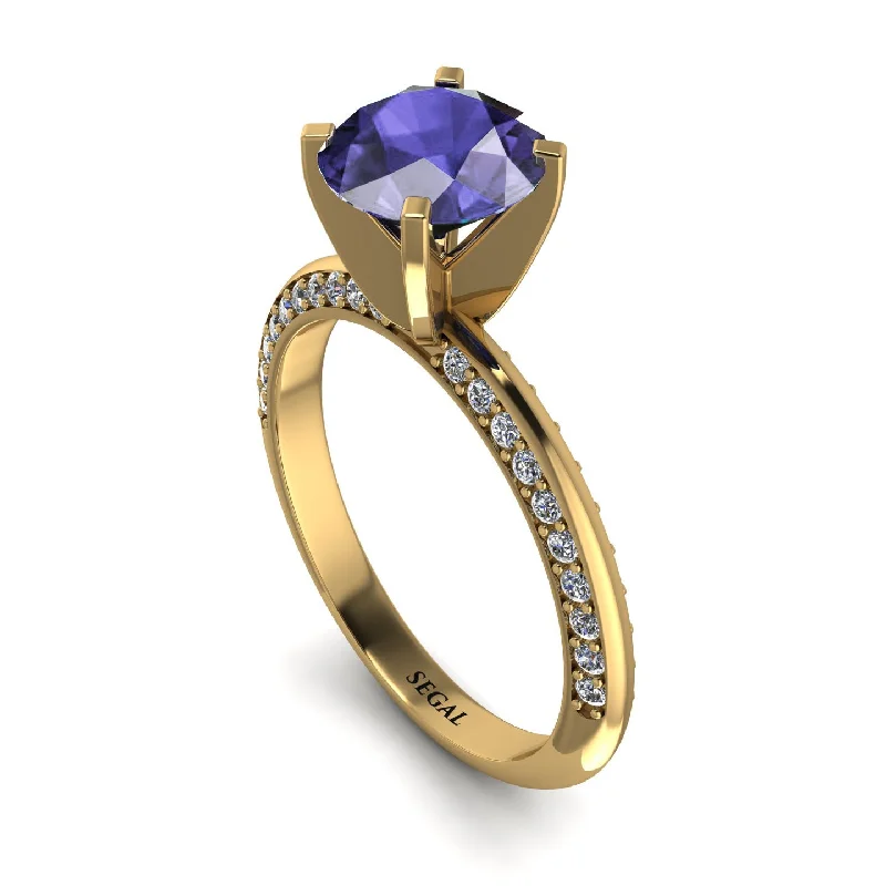 Customizable Gold Ring for Men-Classic Tanzanite Ring With A Twist - Leilani No. 201