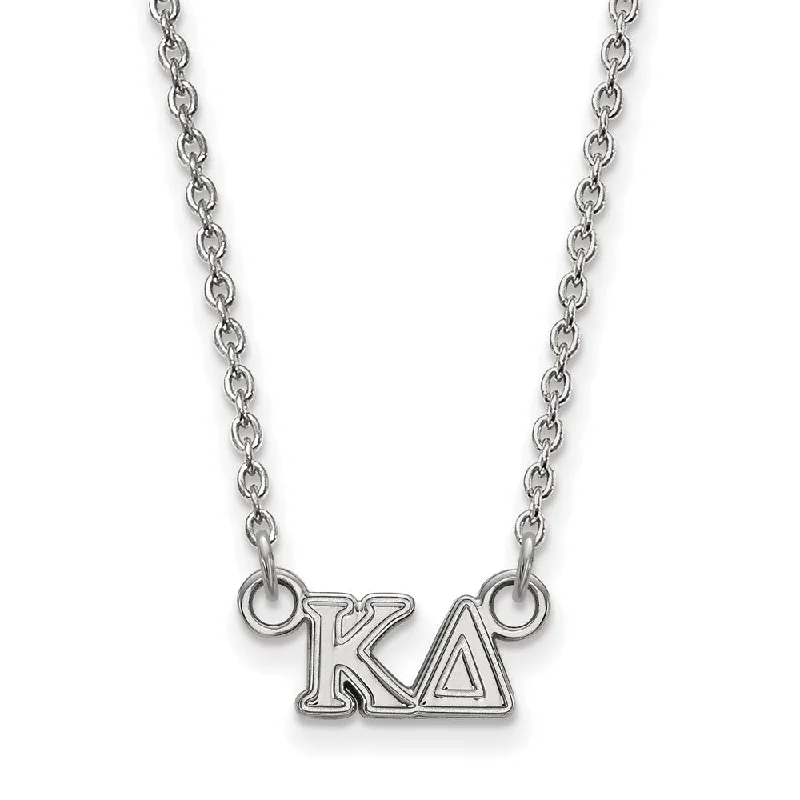 Necklaces with Initials-Sterling Silver Kappa Delta XS (Tiny) Greek Letters Necklace