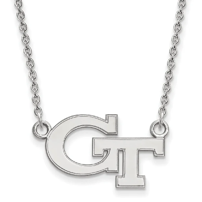 Multi-layer Necklace for Fashion-10k White Gold Georgia Technology Small 'GT' Pendant Necklace