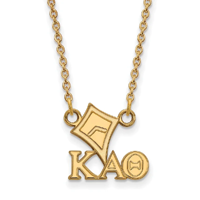 Custom Pendant Necklace for Special Gifts-14K Plated Silver Kappa Alpha Theta XS (Tiny) Necklace