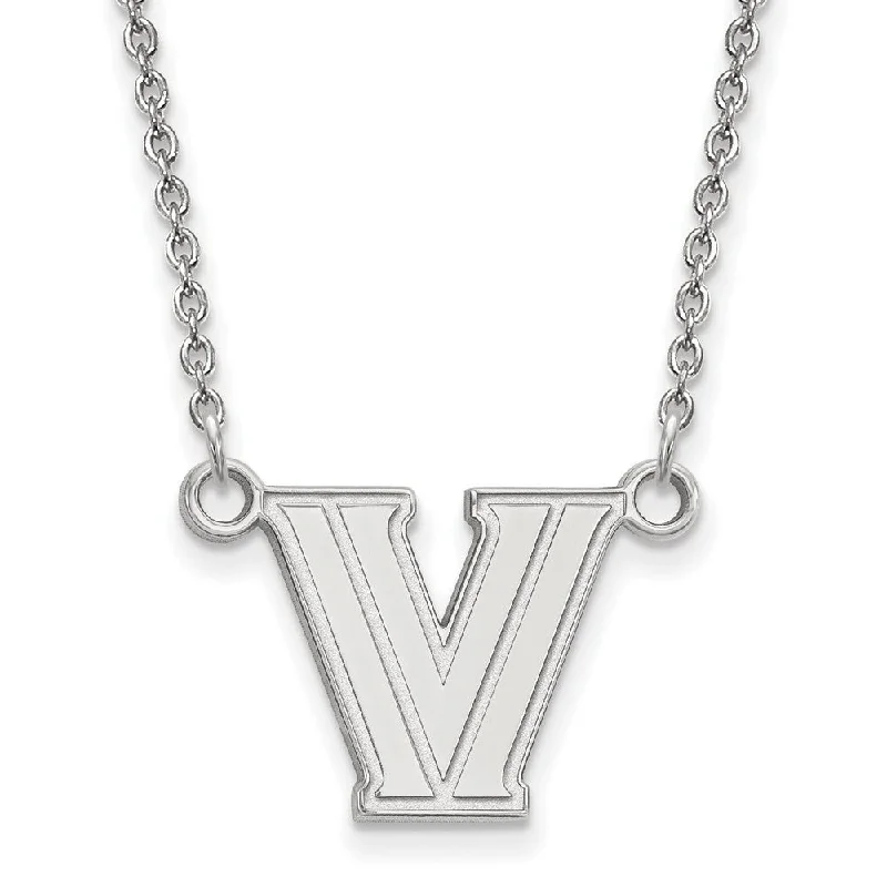 Personalized Necklace with Charm-14k White Gold Villanova U Small Pendant Necklace