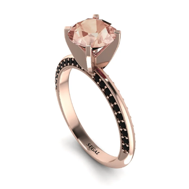 Colored Gemstone Ring for Fashion-Classic Morganite Ring With A Twist - Leilani No. 908