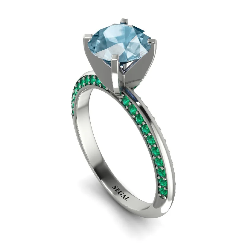 Custom Ring for Proposal-Classic Aquamarine Ring With A Twist - Leilani No. 406